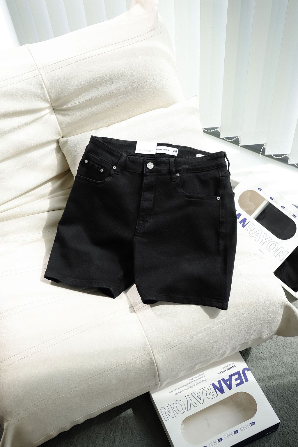  Quần Short Rayon Slimfit Black V1 