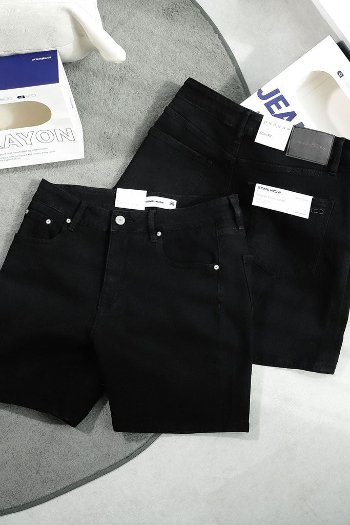 Quần Short Rayon Slimfit Black V1