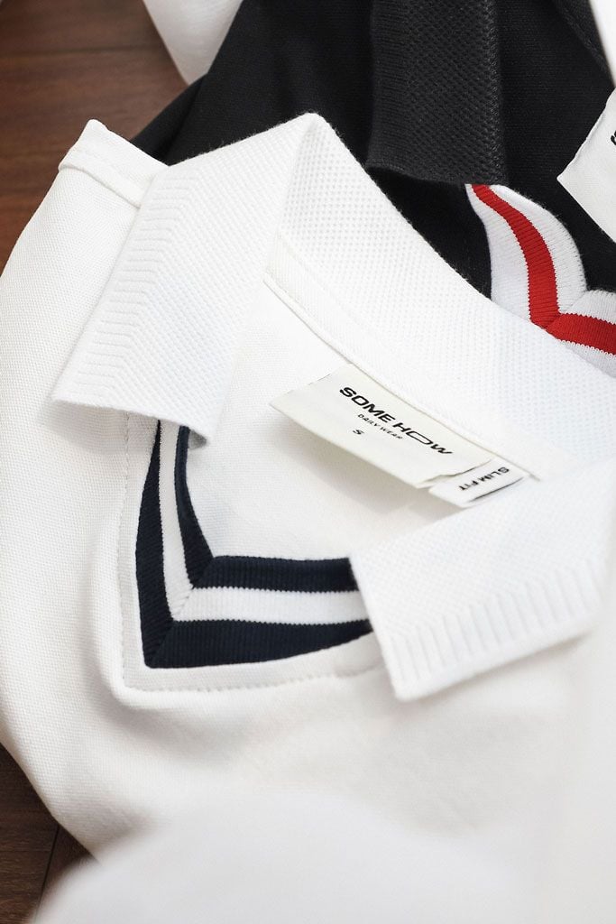 Áo Polo Slimfit Cổ Tim Phối Bo