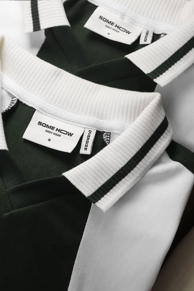 Áo Polo Oversize Kẻ Sọc Xanh 360GSM