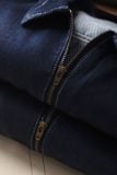 Áo Sơ Mi Cổ Ziper Blue Indigo