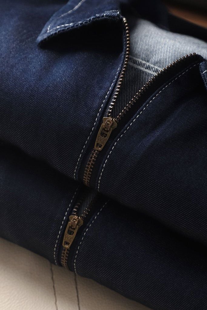 Áo Sơ Mi Cổ Ziper Blue Indigo