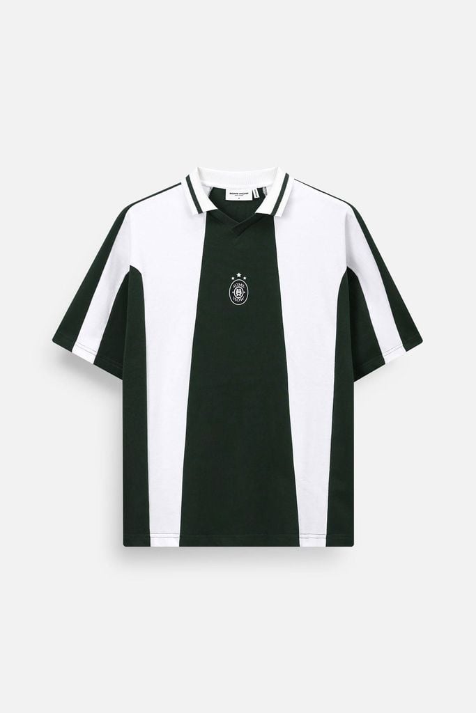  Áo Polo Oversize Kẻ Sọc Xanh 360GSM 