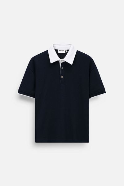 Áo Polo Boxy Creamy Collar On Blue