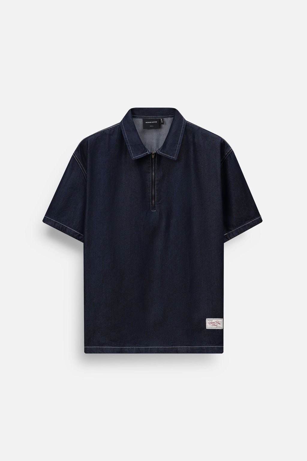 Áo Sơ Mi Cổ Ziper Blue Indigo