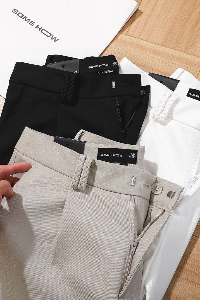 Quần Tây Straight Wedding Braid Loop