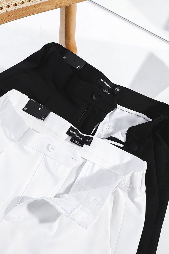 Quần Tây Straight Black White V1