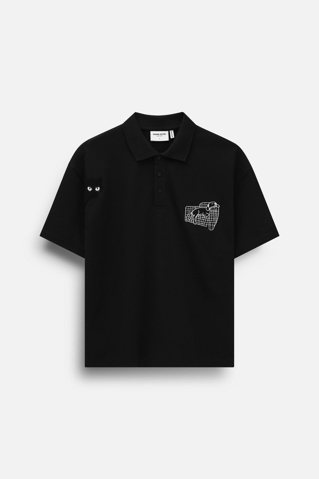 Áo Polo Oversize Black Cat Sleeping Dog