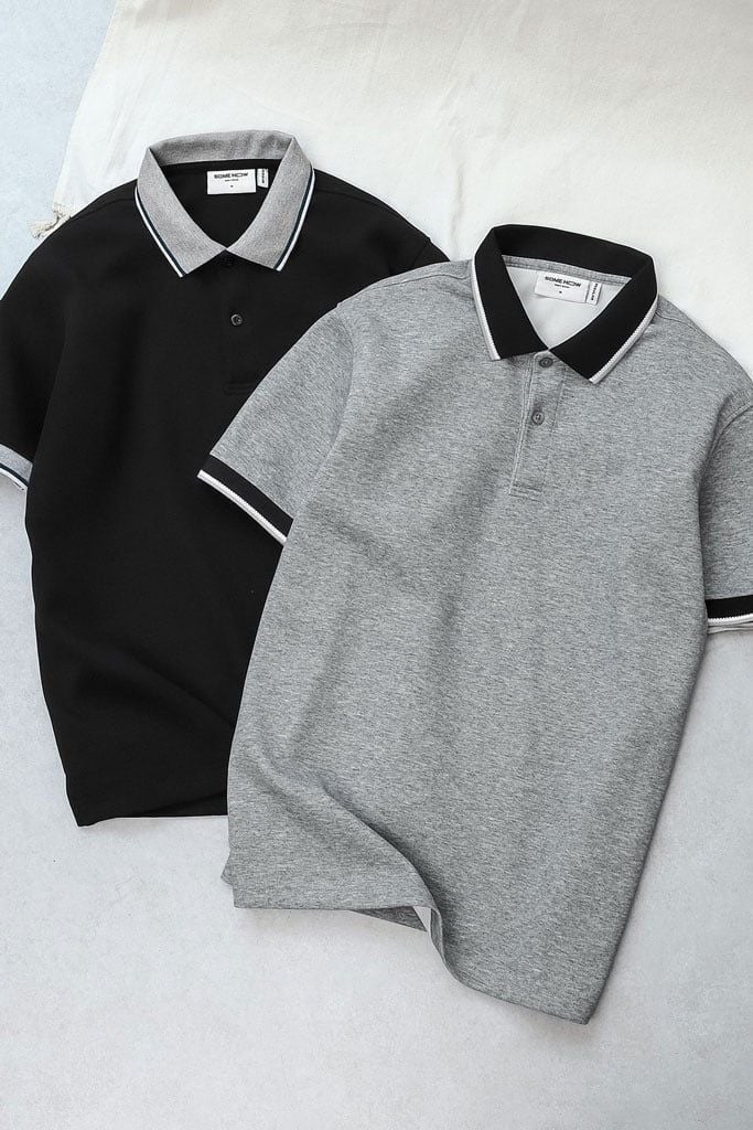  Áo Polo Regular Premium Black Gray 