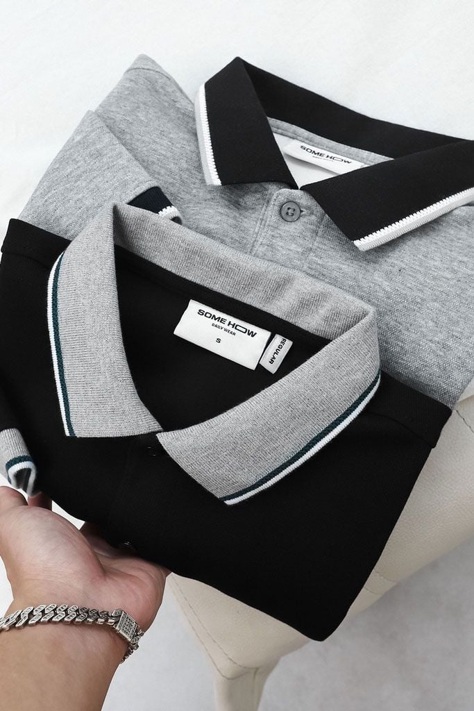 Áo Polo Regular Premium Black Gray