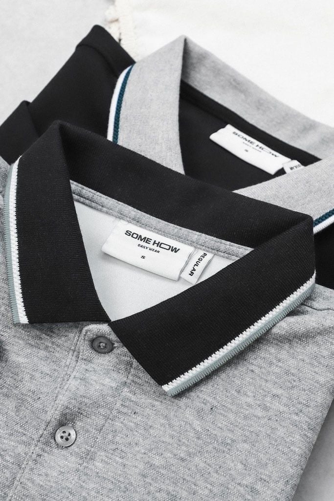 Áo Polo Regular Premium Black Gray