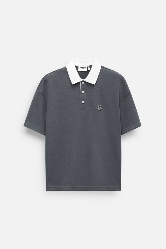  Áo Polo Boxy Pique Phối Trụ Cổ 