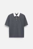 Áo Polo Boxy Pique Phối Trụ Cổ