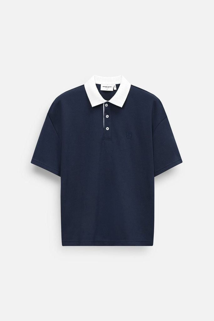  Áo Polo Boxy Pique Phối Trụ Cổ 