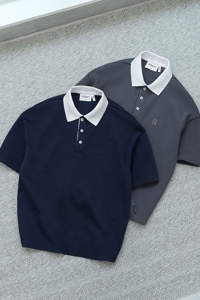 Áo Polo Boxy Pique Phối Trụ Cổ