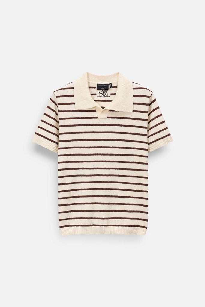  Áo Polo Regular Dệt Kim Stripe 