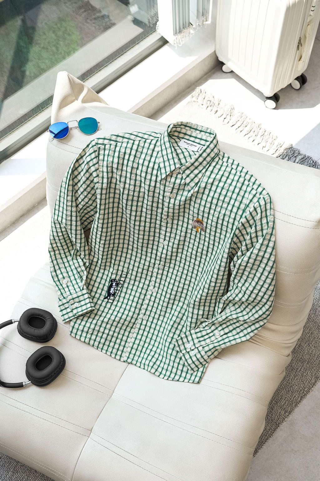  Áo Sơ Mi Relaxed Gingham Greenie Stickers 