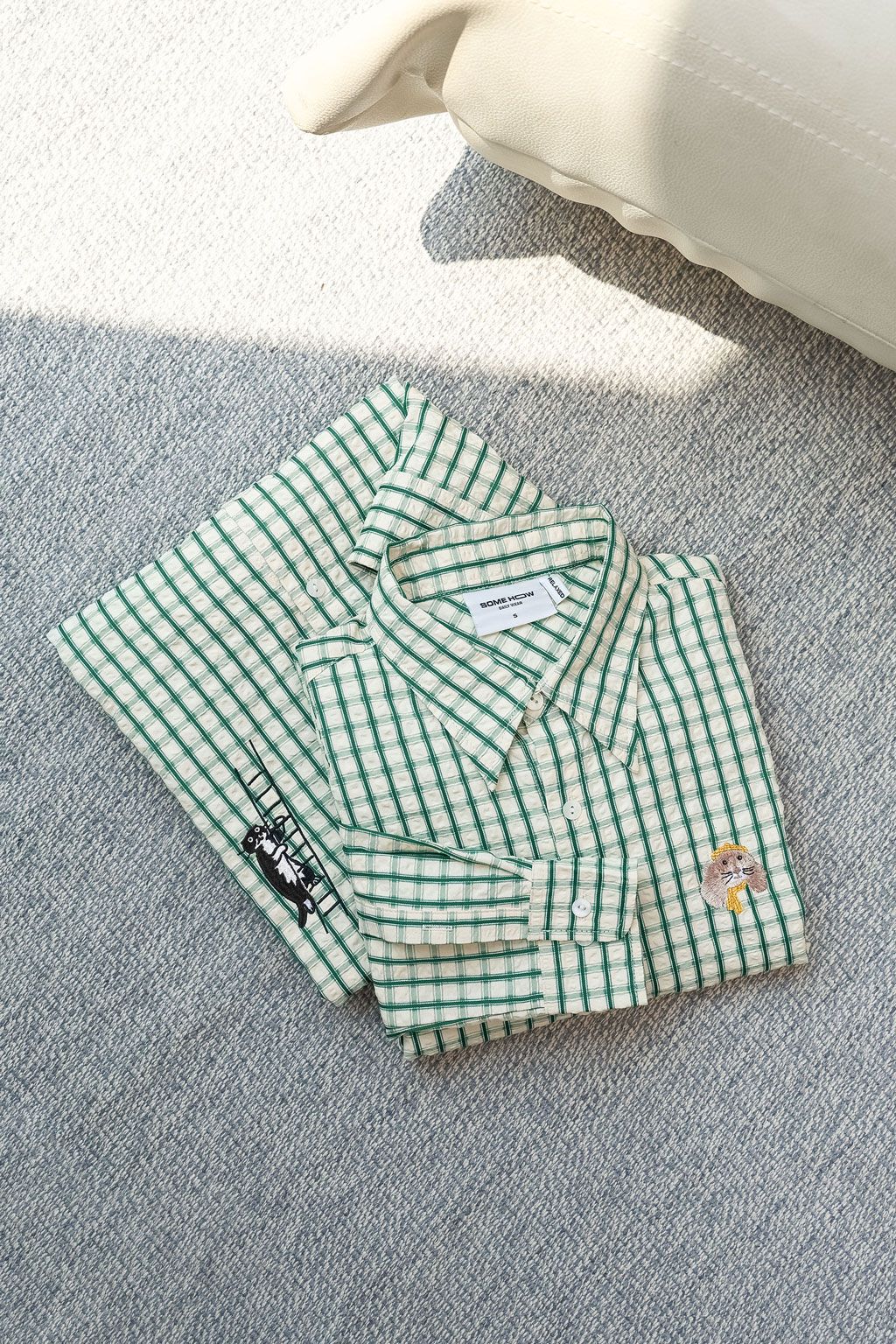 Áo Sơ Mi Relaxed Gingham Greenie Stickers