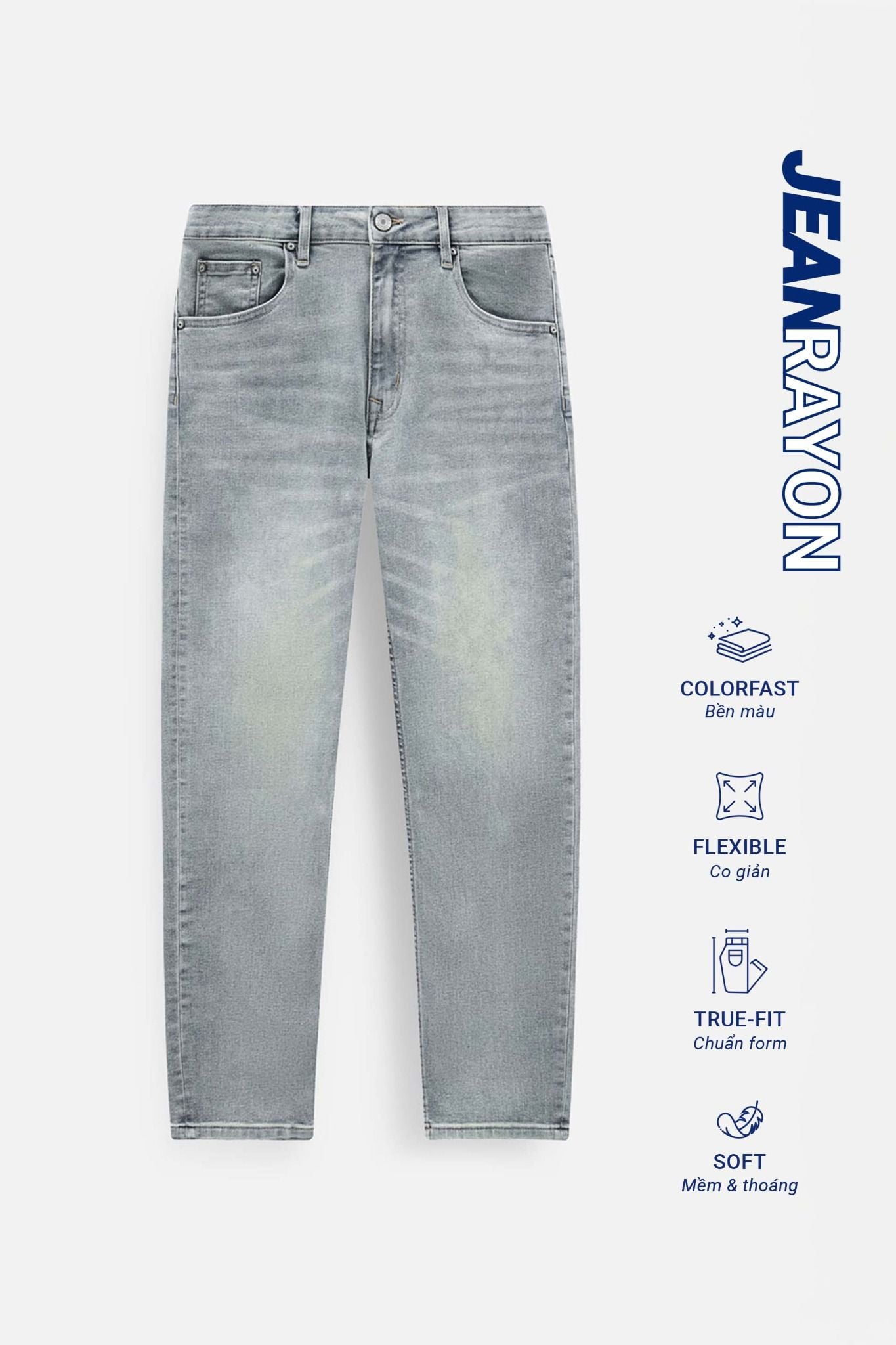 Quần Jean Rayon Slimfit Grain Blue Ss2
