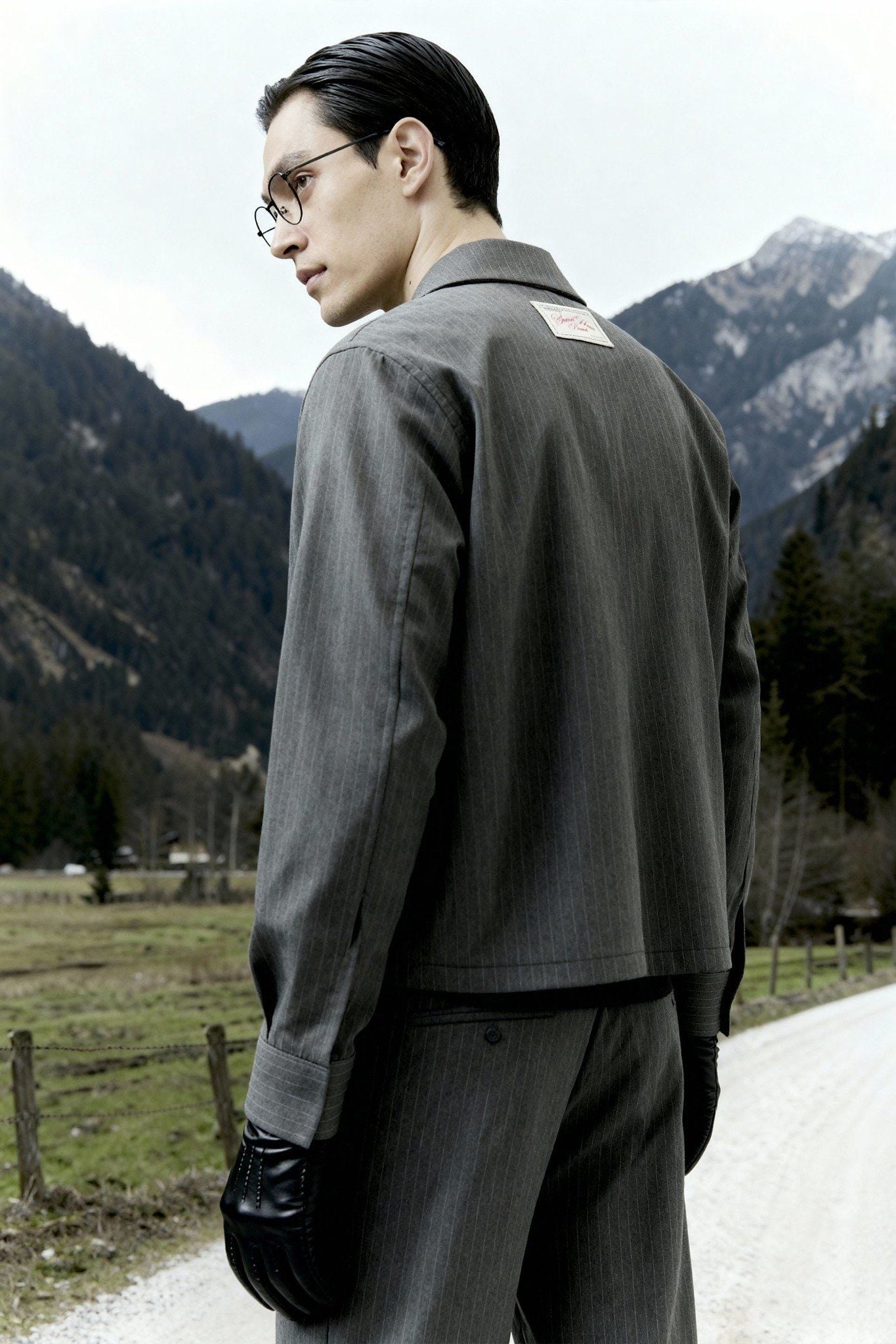 Quần Tây Straight Pinstripe Sidetab