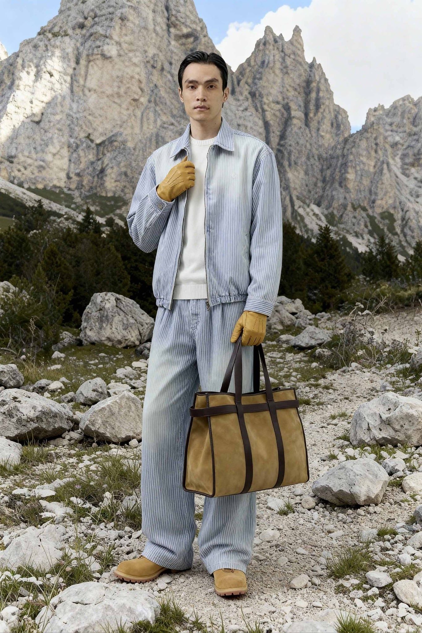  Áo Khoác Relaxed Pinstripe Vintage 