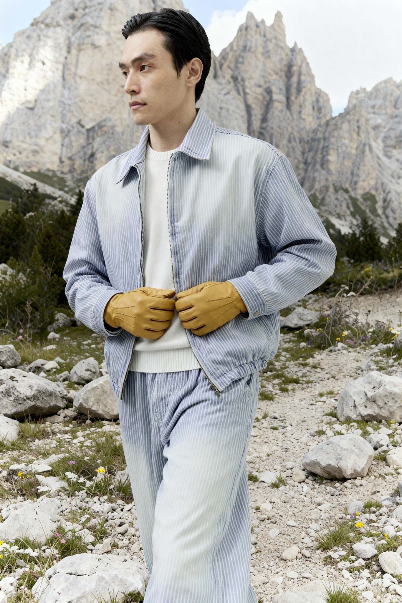  Áo Khoác Relaxed Pinstripe Vintage 