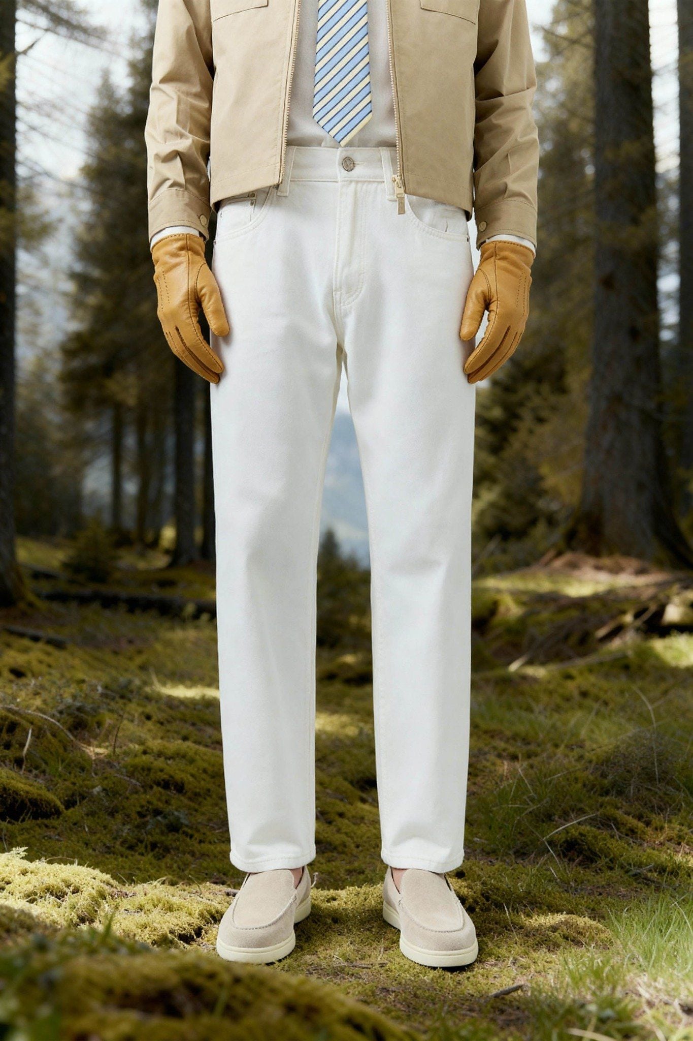  Quần Jean Straight Basic White V1 