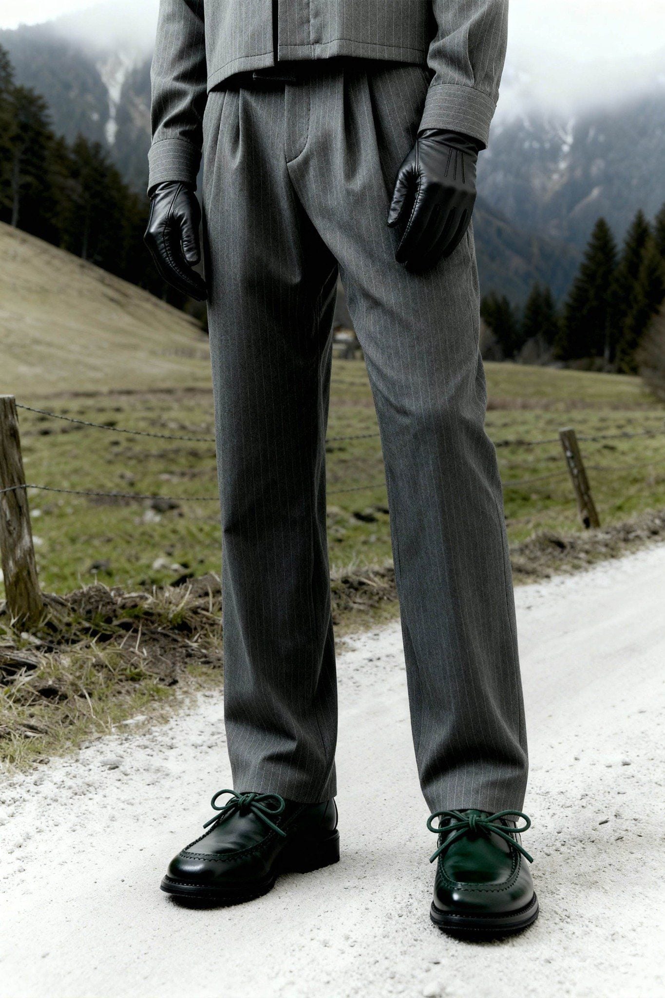  Quần Tây Straight Pinstripe Sidetab 