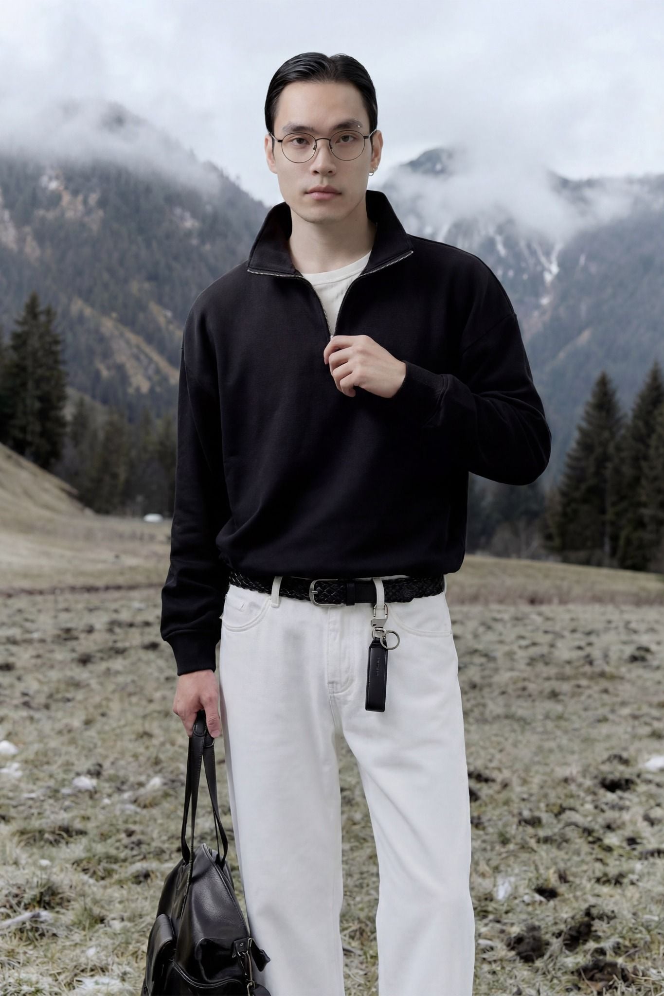 Áo Nỉ Relaxed Zipper Collar Essential