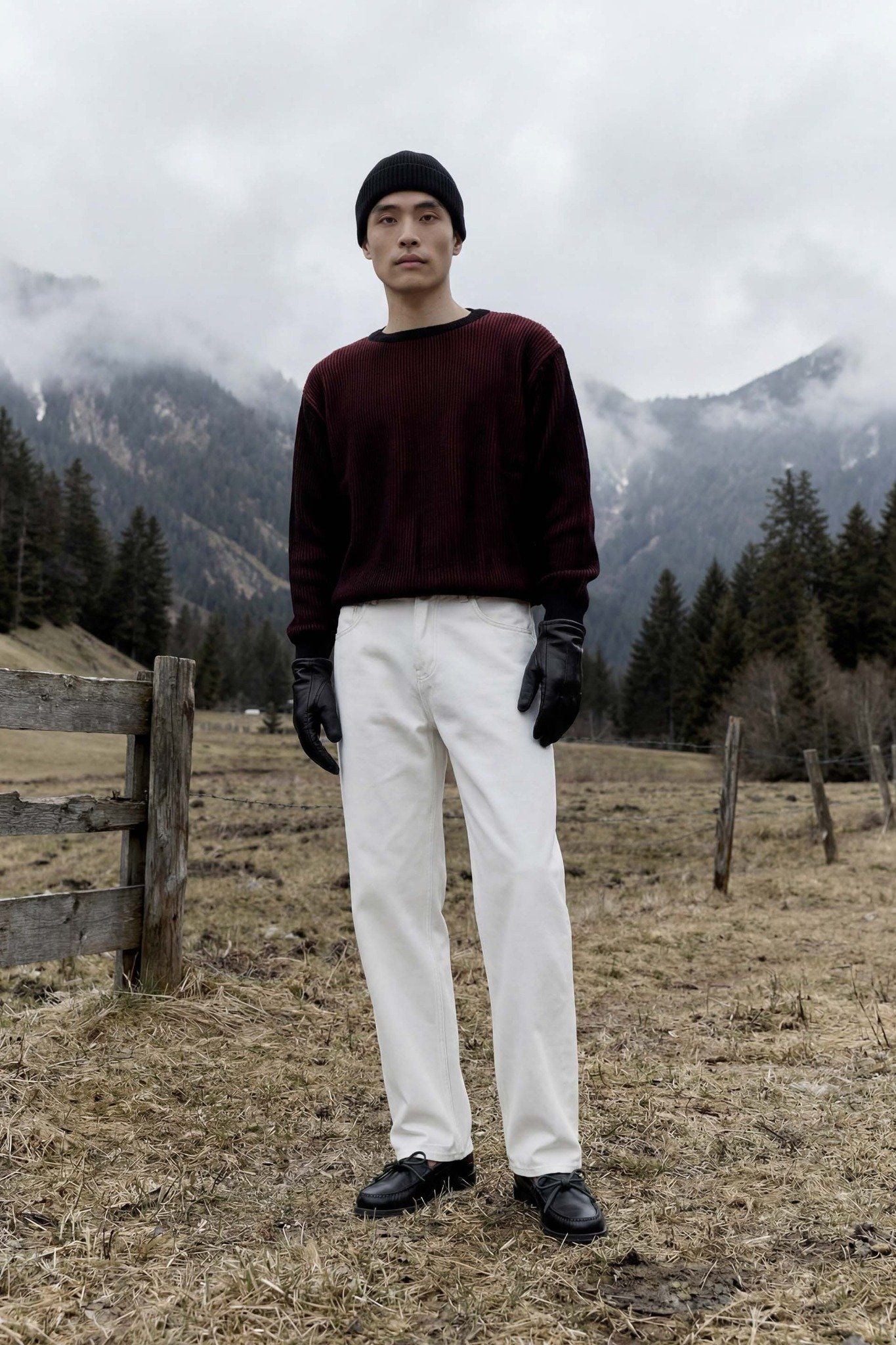  Áo Len Oversize Red Black Shade 