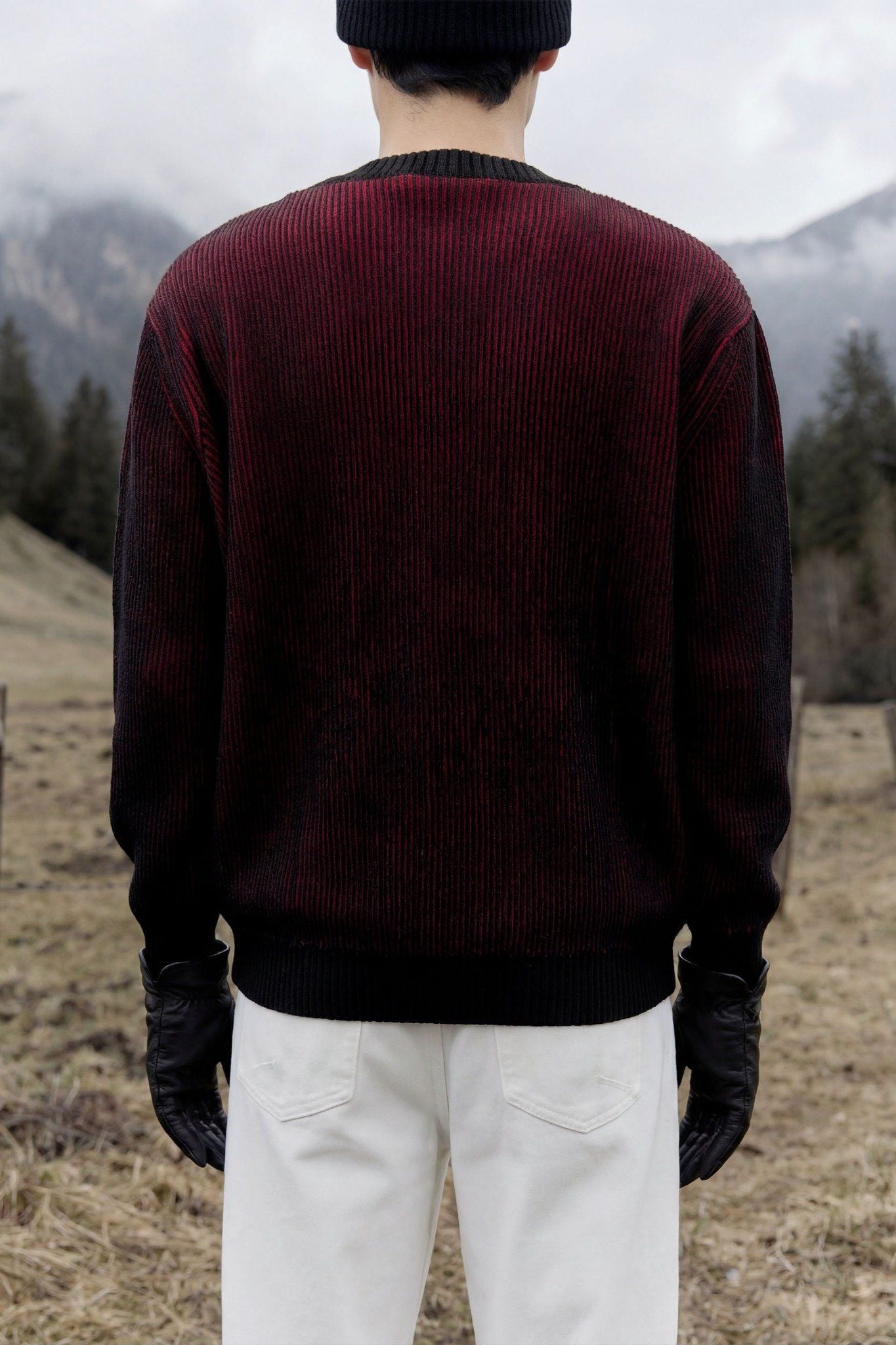 Áo Len Oversize Red Black Shade