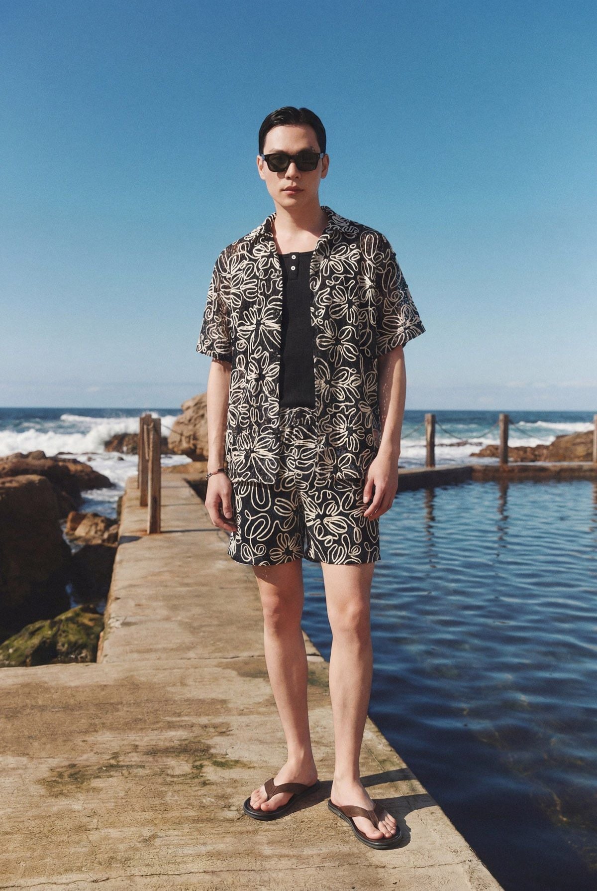Set Shirt Short Relaxed Terra Line Art Blend