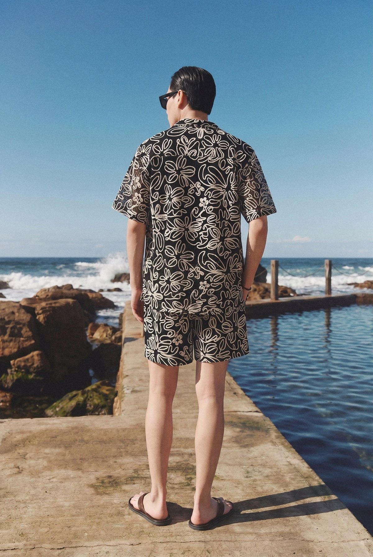 Set Shirt Short Relaxed Terra Line Art Blend