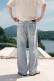 Quần Jean Relaxed Cấn Rách Đắp Vải Caro Summer