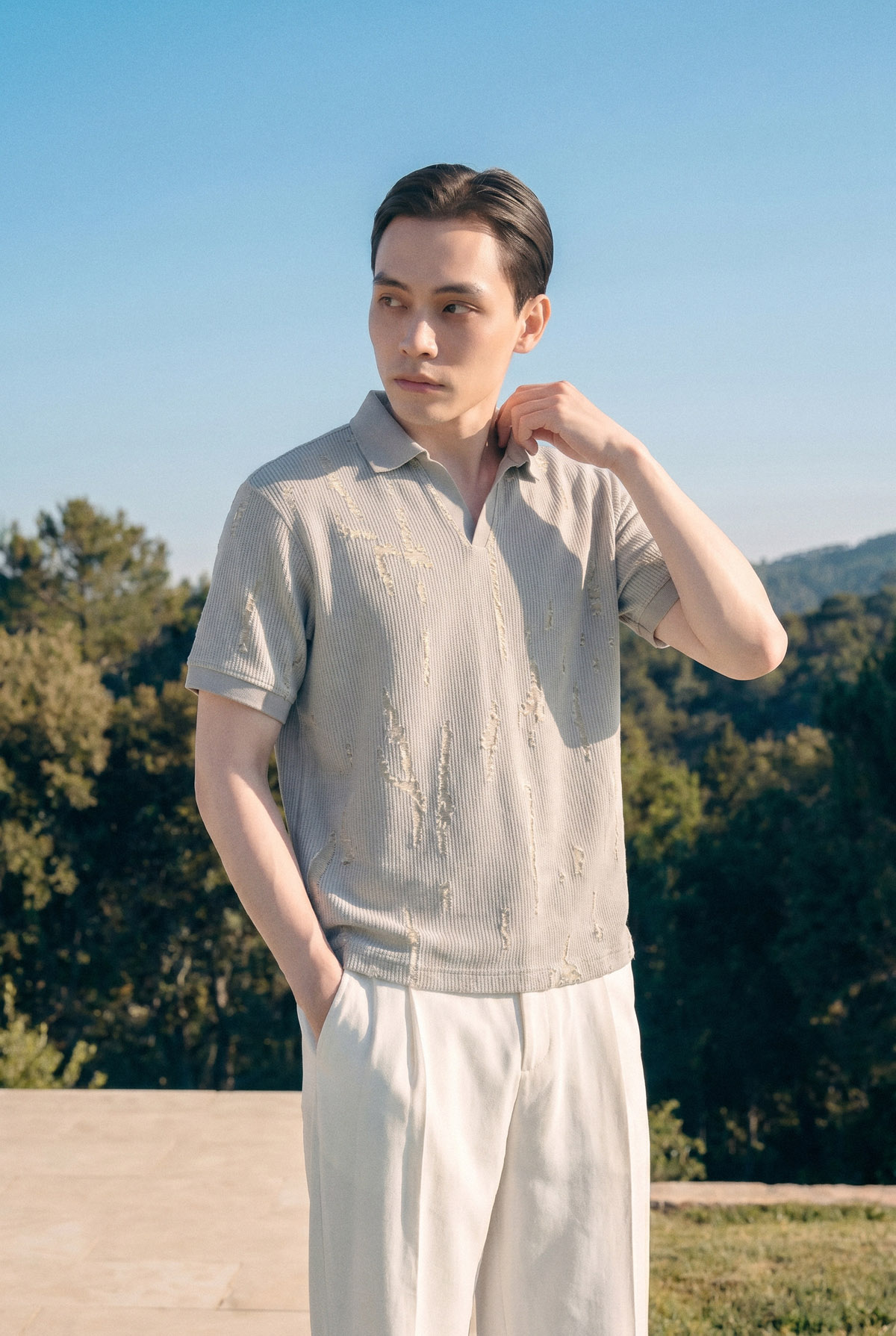 Áo Polo Regular Len Rách Summer – Cotton Blend – SomeHow