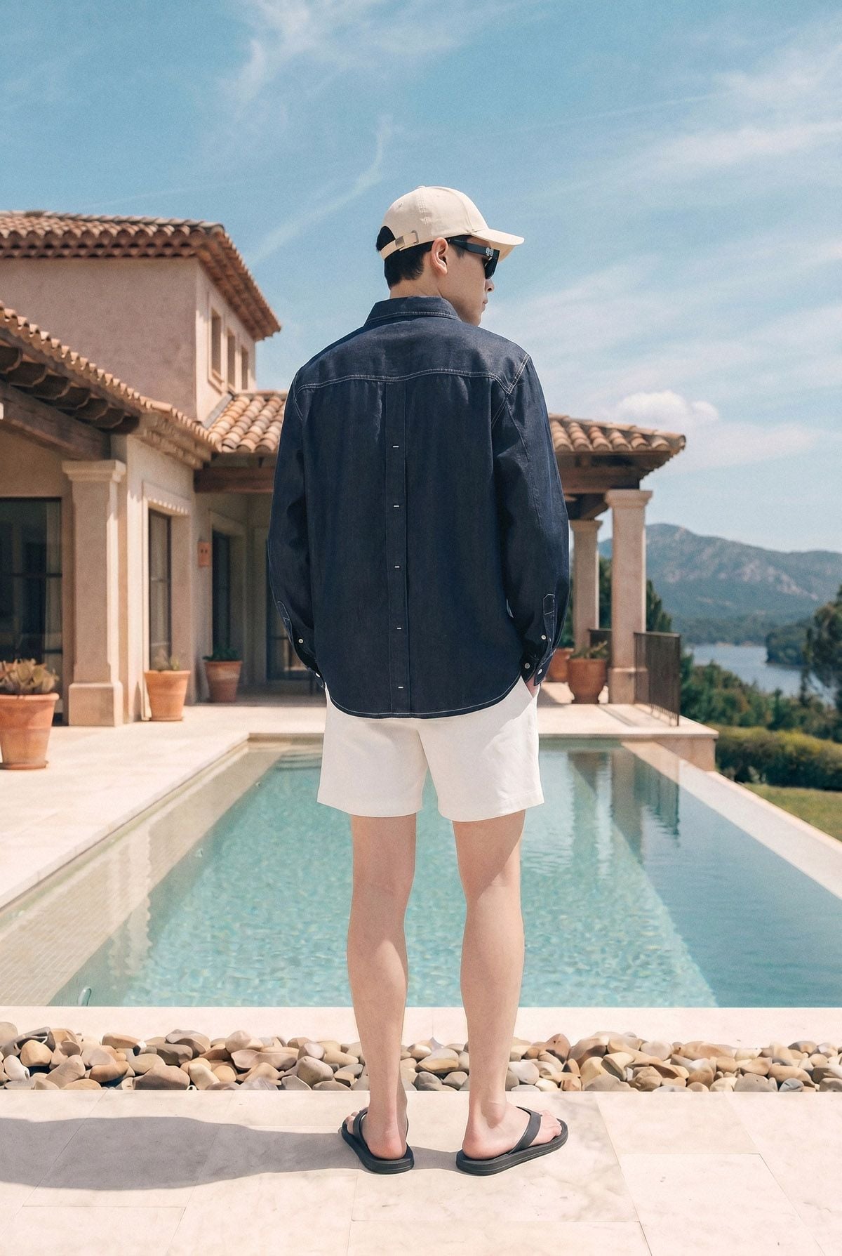 Áo Sơ Mi Relaxed Denim Chi Tiết Rã Thân