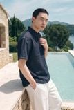 Áo Sơ Mi Cổ Ziper Blue Indigo