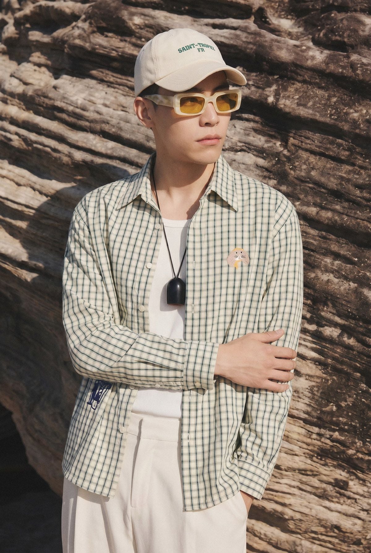 Áo Sơ Mi Relaxed Gingham Greenie Stickers