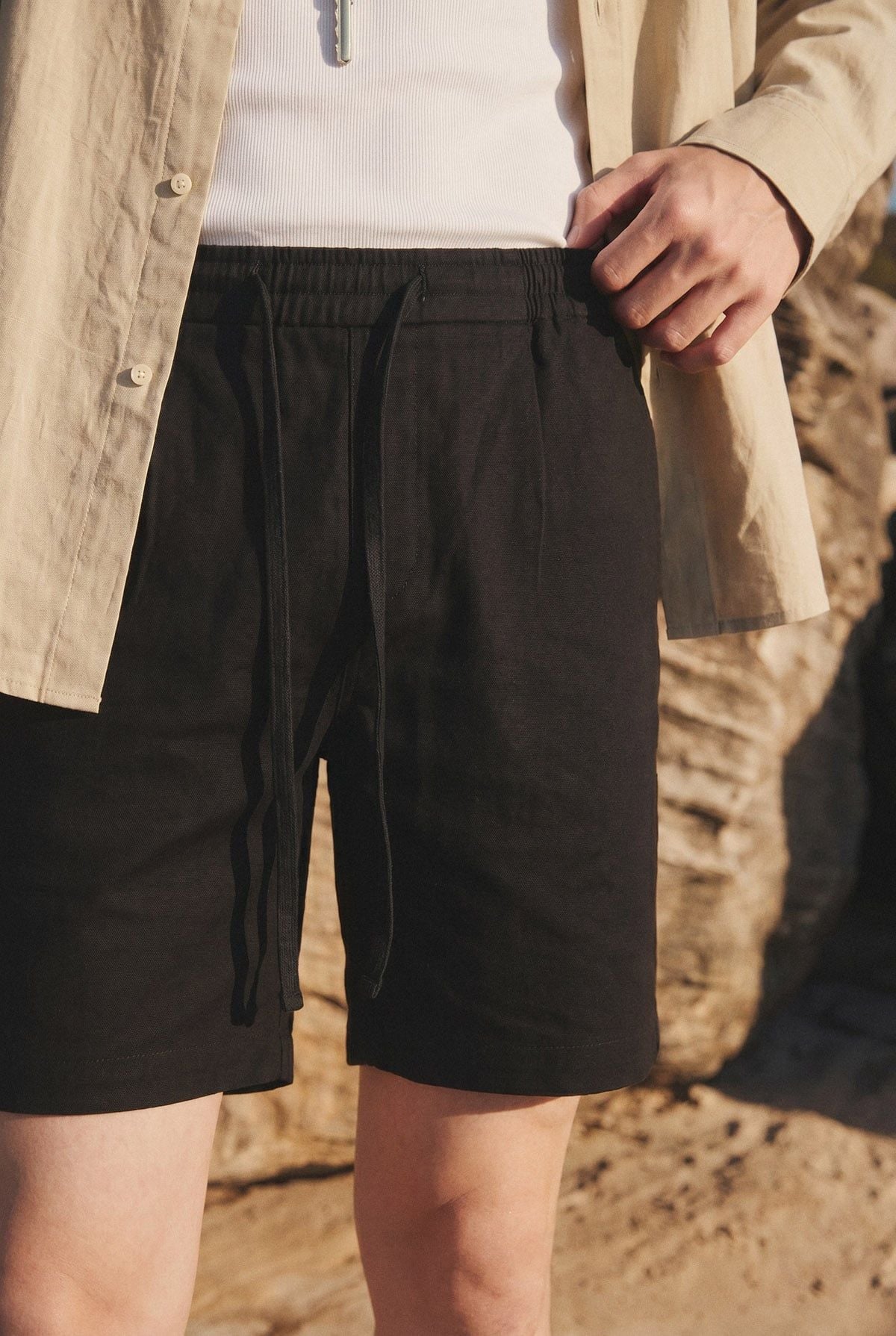 Quần Short Relaxed Khaki String