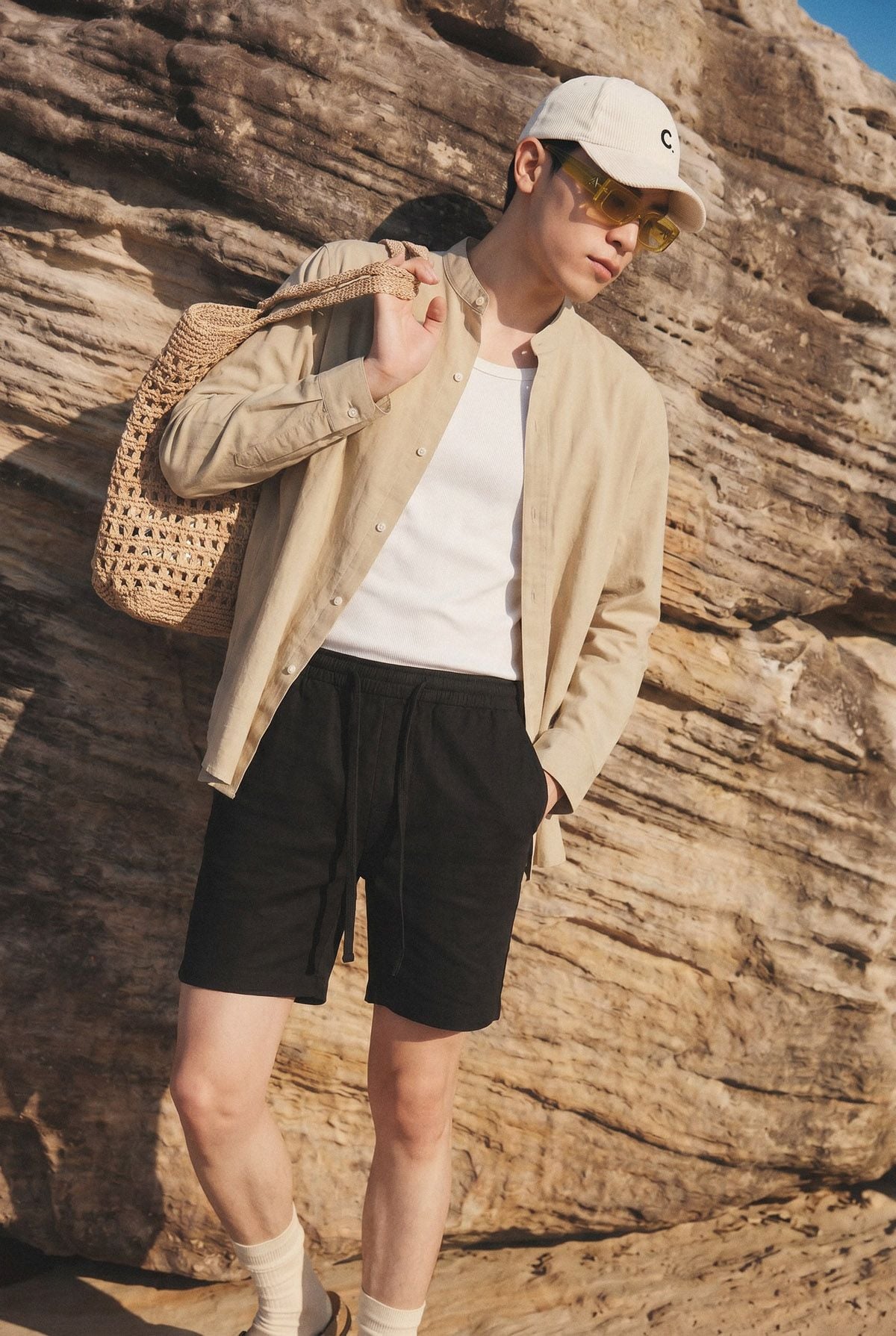 Quần Short Relaxed Khaki String