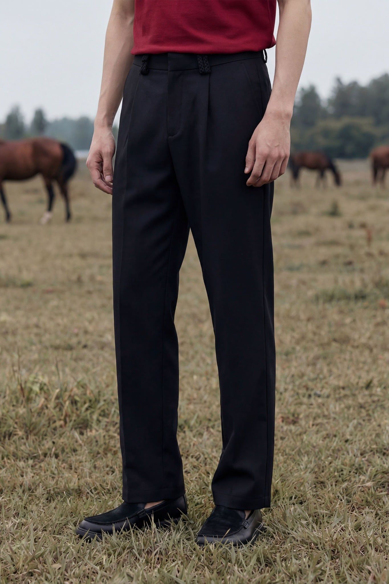 Quần Tây Straight Wedding Braid Loop