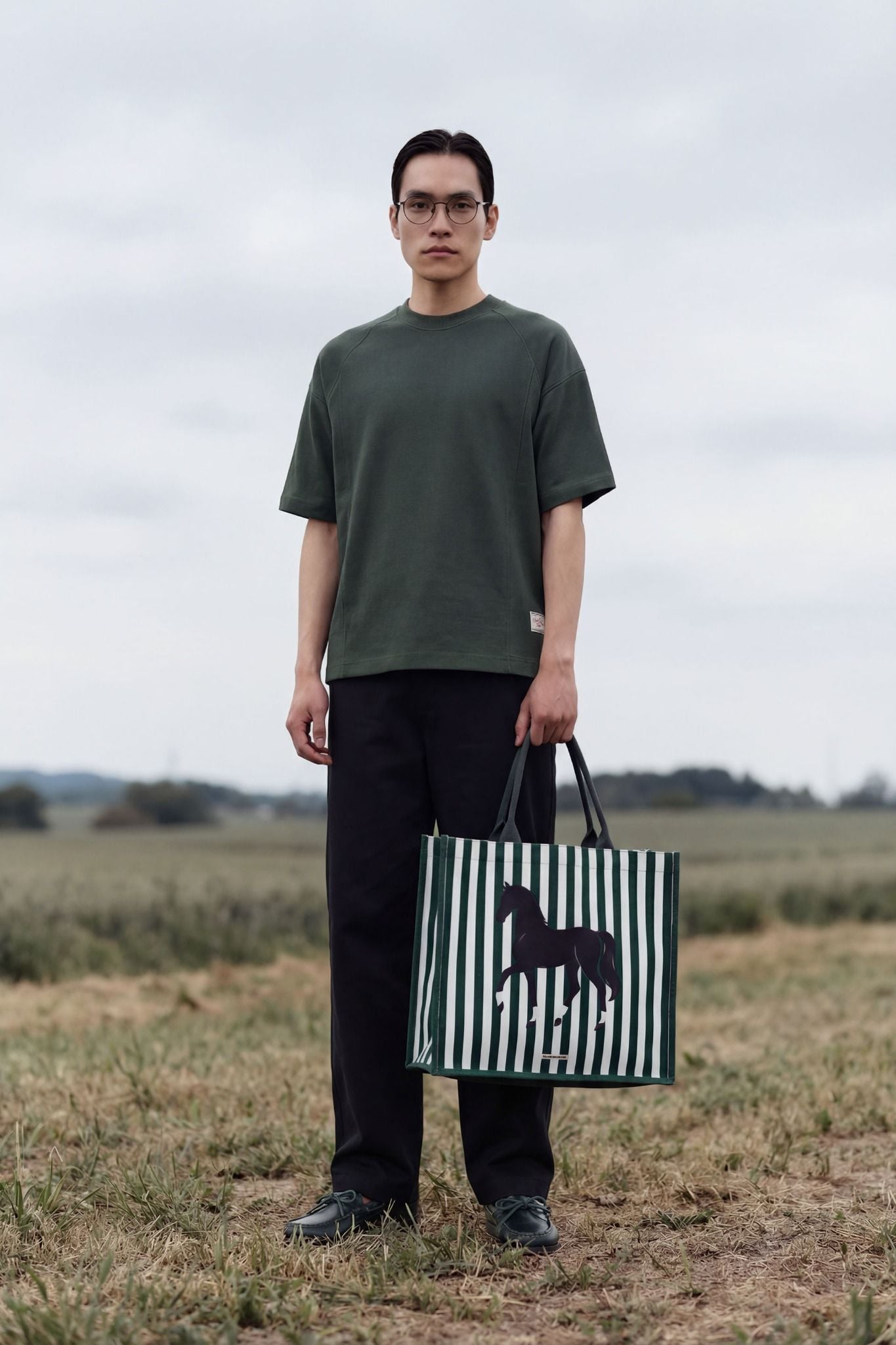 Áo Thun Oversize Raglan Noir 360GSM