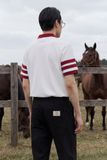Áo Polo Regular White Line Red