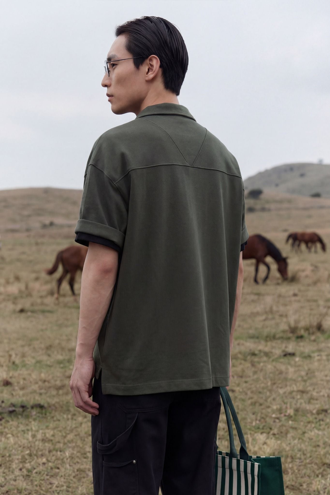 Áo Polo Oversize Zipper 360GSM