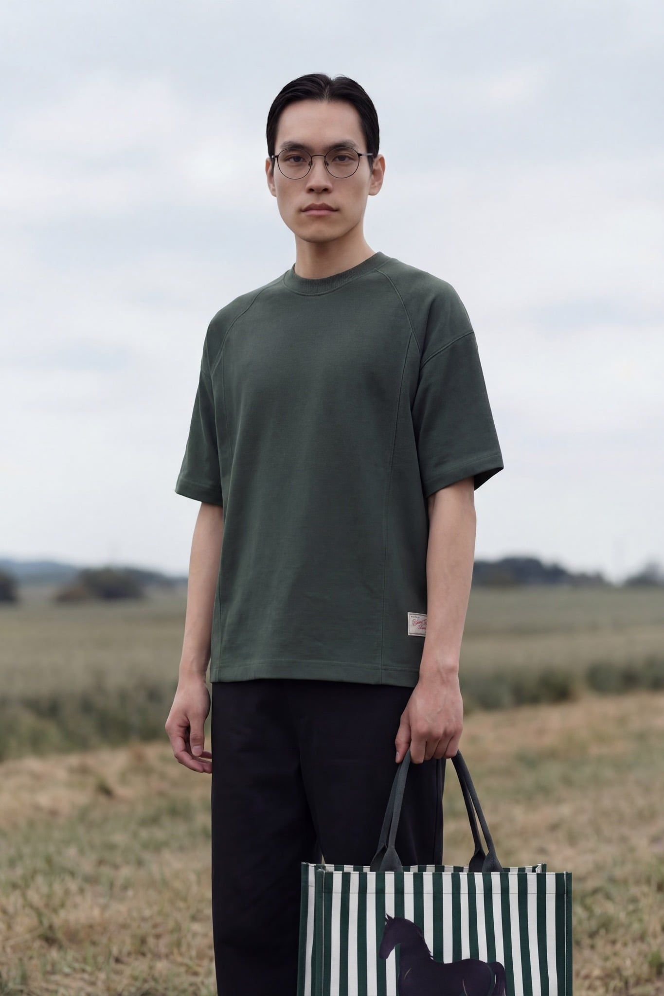 Áo Thun Oversize Raglan Noir 360GSM