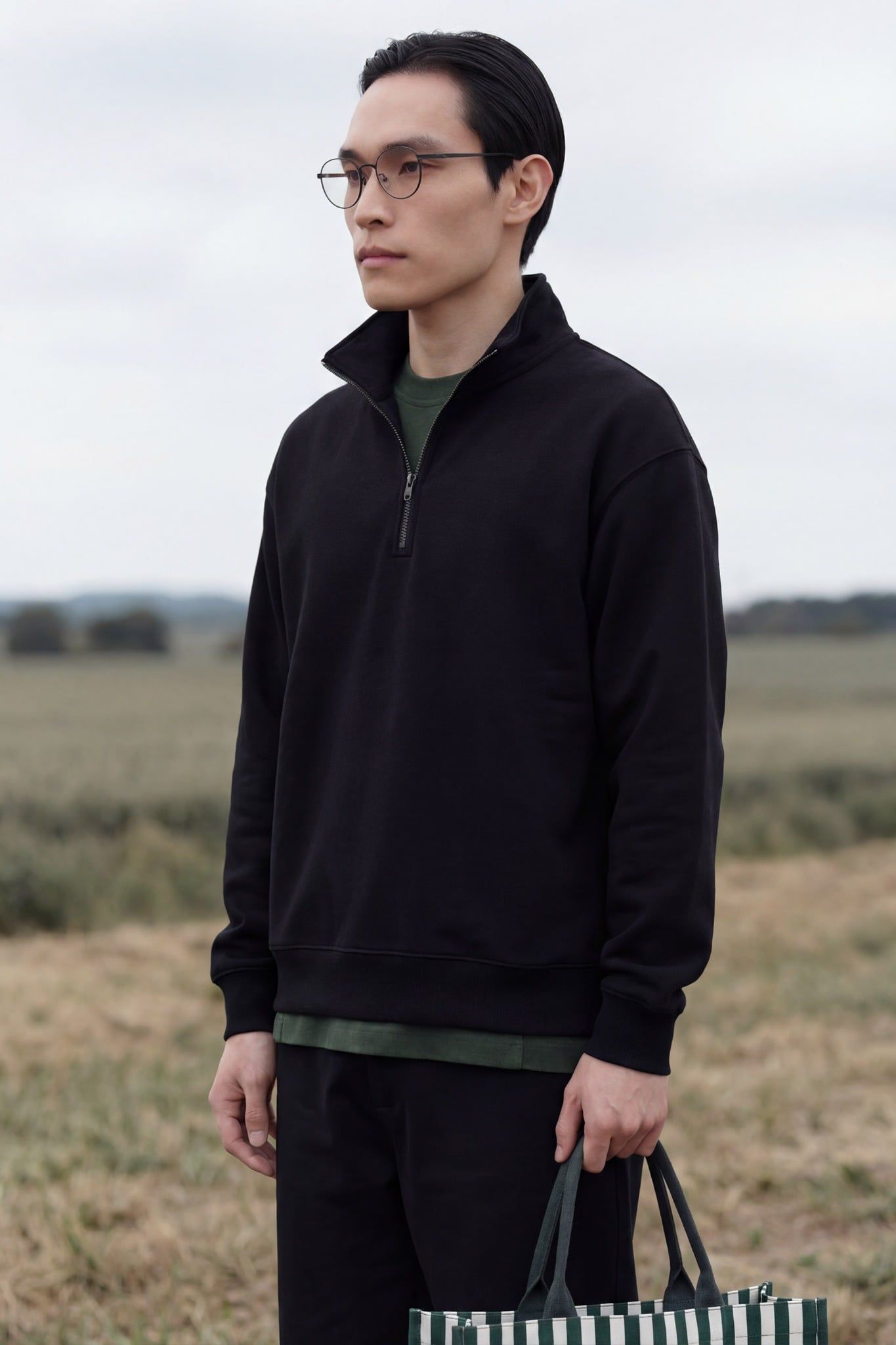  Áo Nỉ Relaxed Zipper Collar Essential 