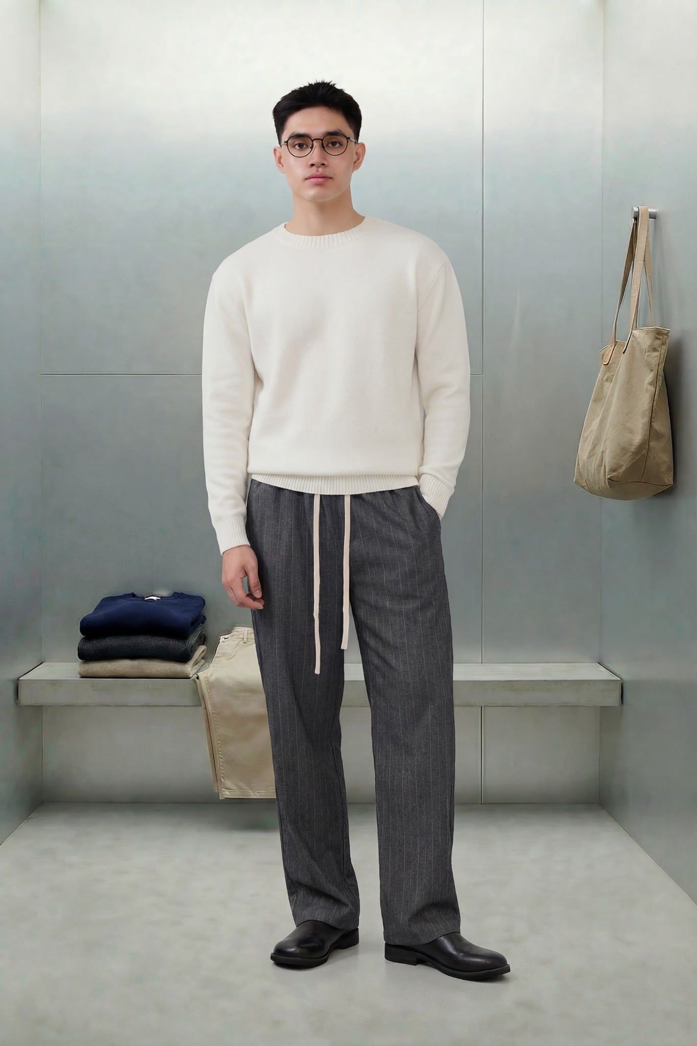  Áo Len Oversize White Embroidered 