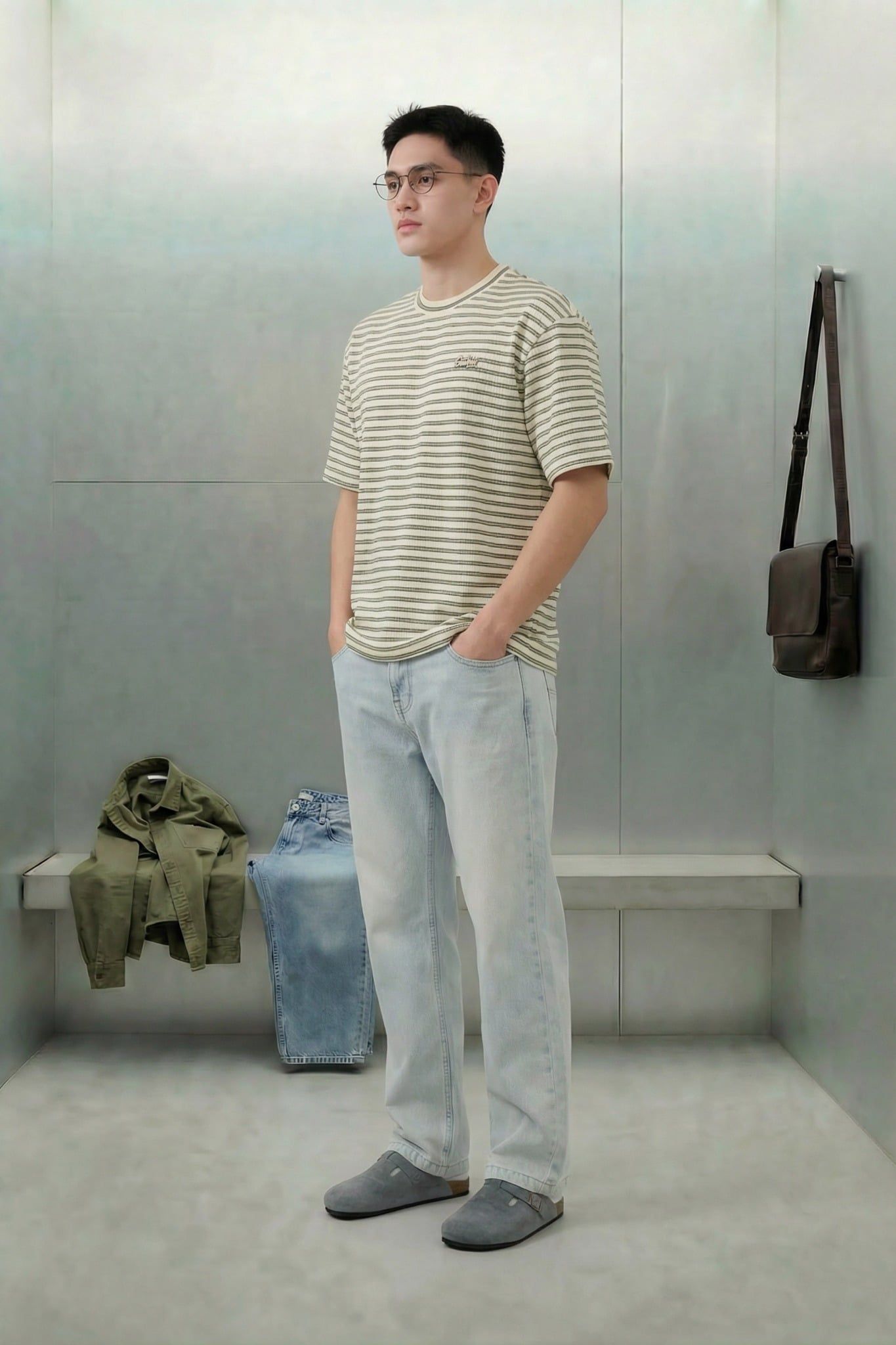 Áo Thun Boxy Summer Stripes