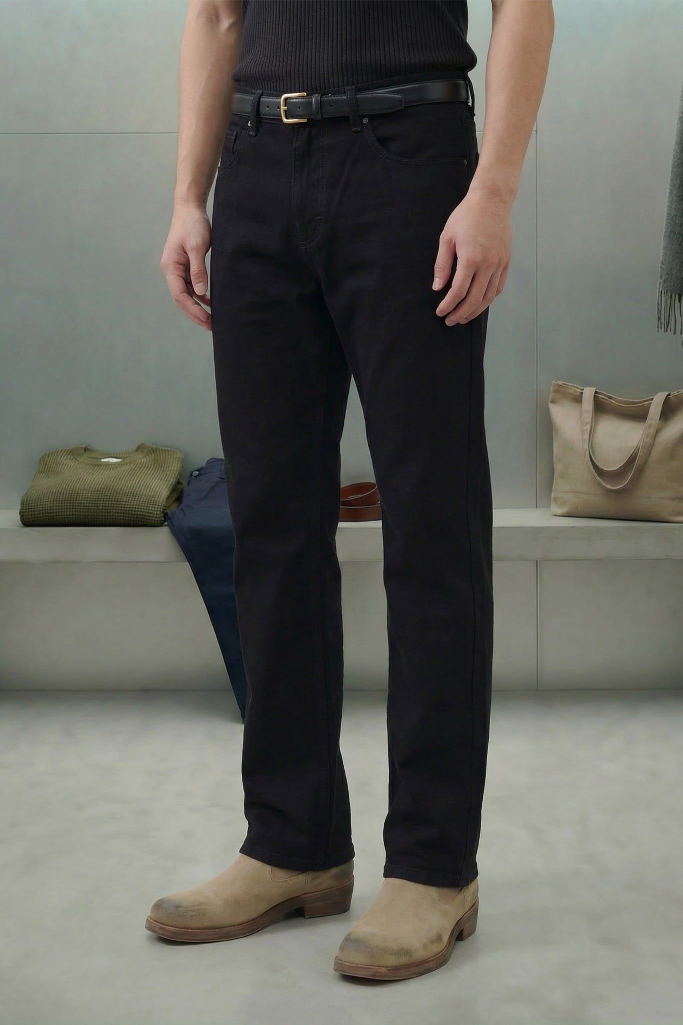 Quần Jean Straight Black V1