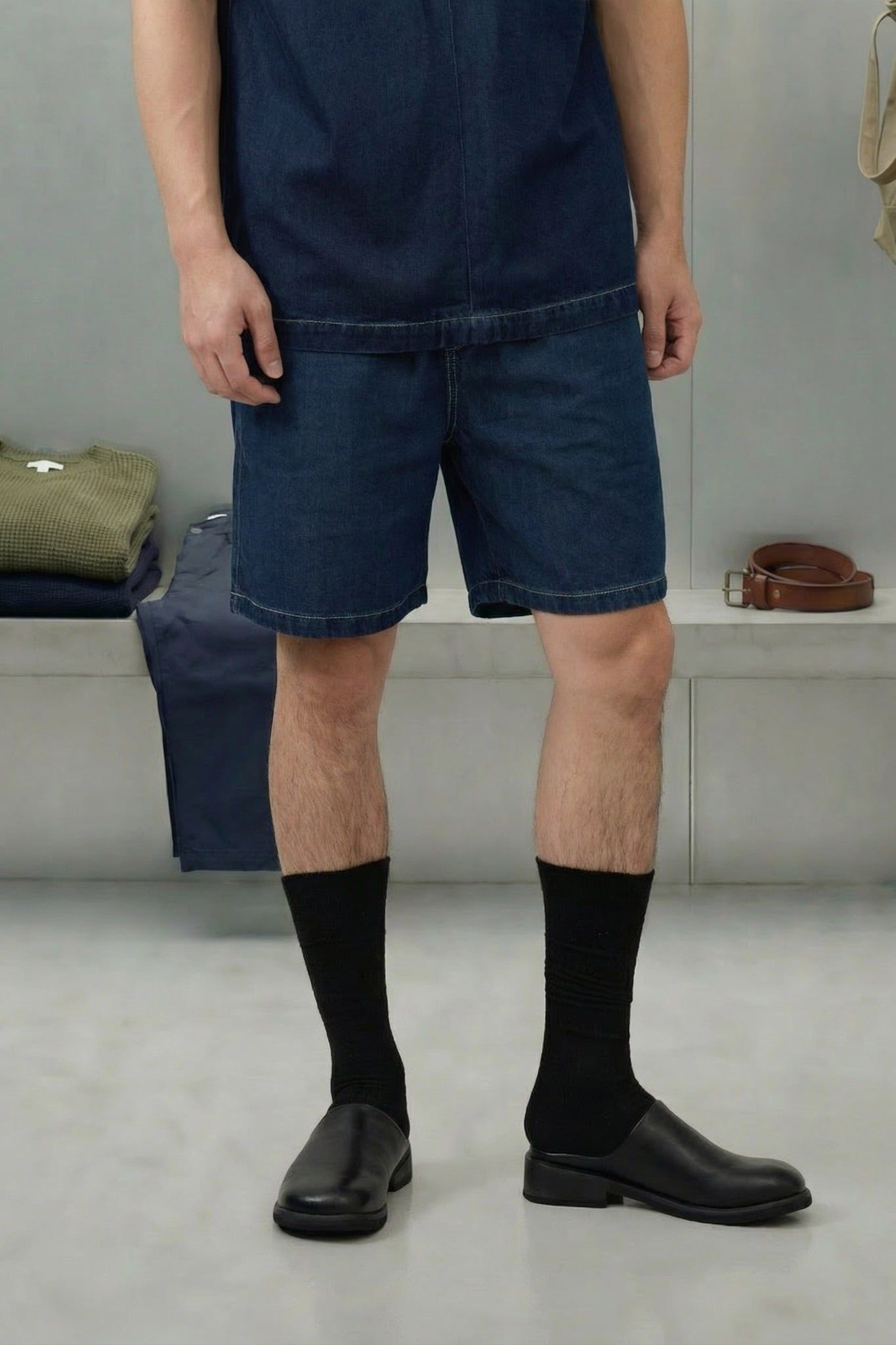 Set Denim Shirt Short Versatile Camplife 2
